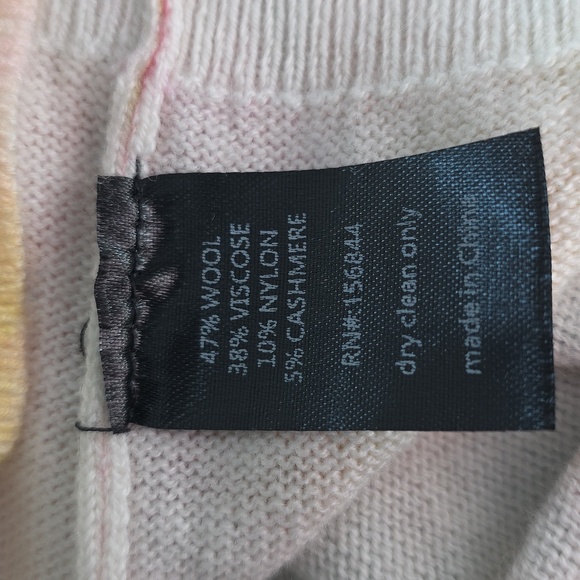 Le Superbe Pastel Crop Button Up Sweater with Large Sequin Accents.  Size Small - Picture 9 of 9